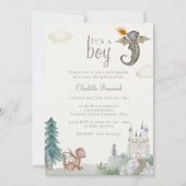 Boho verhalenboek Dragon Het is een jongen Baby sh Kaart (Voorkant)