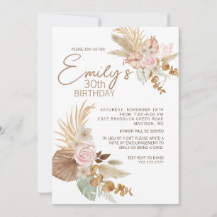 Boho verjaardagsuitnodiging - elke leeftijd kaart