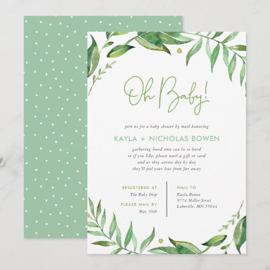 Boho verlaat Baby shower per post Kaart (Voorkant / Achterkant)