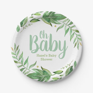 Boho verlaat persoonlijk Baby shower Papieren Bordje
