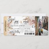 Boho Verrassing Verjaardag Boarding Pass Trip Tick Kaart (Voorkant)