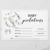 Boho vert bébé garçon douche prédictions papeterie (Devant)