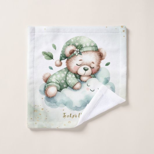Boho vert dormant Teddy Ours mou (Gant de toilette)
