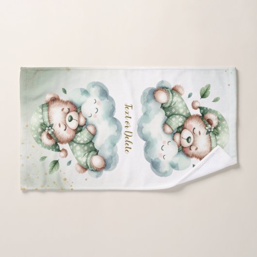 Boho vert dormant Teddy Ours mou (Serviette à main)
