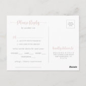 Boho vert Fleur sauvage Marine Menu Choix RSVP (Dos)