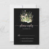 Boho vert Fleur sauvage noir RSVP (Devant)