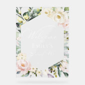 Boho vert Floral Sweet 16 Welcome Acrylique Signal (Recto)