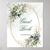 Boho Vert Poussiéreux Eucalyptus Livre d'Or de Tab (Devant)