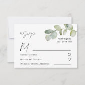 Boho Vert Sauge Eucalyptus Réponse au Mariage (Devant)