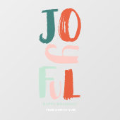 Boho vet script Gelukkig Kerstmis letters Raamsticker (Vel)