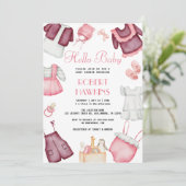 Boho Vêtements fille Baby shower Invitation (Debout devant)