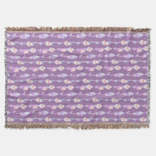 Boho vethers kralen waterverf kunstpatronen werpen deken (Voorkant)