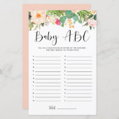 Boho vetplanten Baby ABC Baby shower spel (Voorkant / Achterkant)