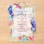 Boho Vibrant  Flowers Flat Invitation Frame (Recto)