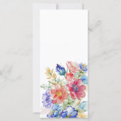 Boho Vibrant Flowers Menu Mariage Carte Plat (Dos)