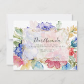 Boho Vibrant Flowers Voorstel Kaart (Achterkant)