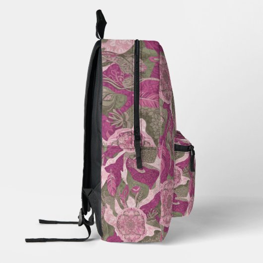 Boho Vibrant Pink Camo Bedrukte Rugzak (Links)