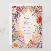 Boho Victoriaans Royal Floral Wedding Save The Date (Voorkant)