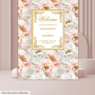 Boho vif ivoire or floral mariage tapisserie