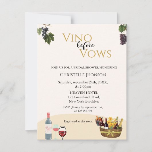 Boho Vino avant de prononcer une invitation à la d (Devant)