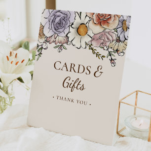 Boho Vintage Bloemige Baby Shower Kaarten en Cadea Reclamebord Met Voetstuk