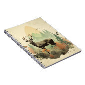 Boho Vintage Forest Deer Spiral Carnet (Côté Droit)