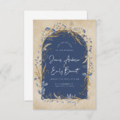 Boho Vintage Wedding Invitation | Bohème rustique (Devant / Derrière)