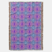 Boho violet Motif de fleurs bleu lancer couverture (devant Vertical)