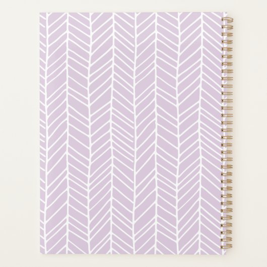 Boho visgraat lavendel Paarse Planner (Achterkant)