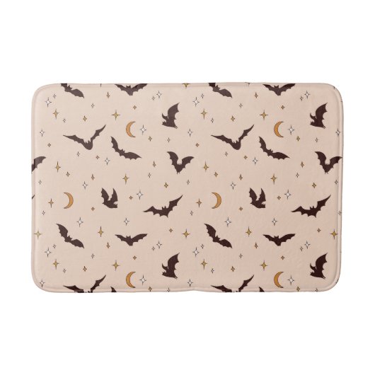 Boho vleermuizen en sterren Halloween patroon Badmat (Voorkant)
