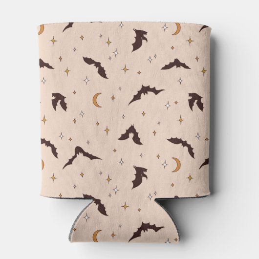 Boho vleermuizen en sterren Halloween patroon Blikjeskoeler (Achterkant)