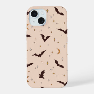 Boho vleermuizen en sterren Halloween patroon iPhone 15 Hoesje