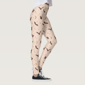 Boho vleermuizen en sterren Halloween patroon Leggings (Rechts)