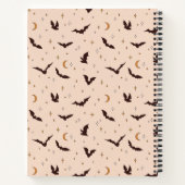 Boho vleermuizen en sterren Halloween patroon Notitieboek (Achterkant)