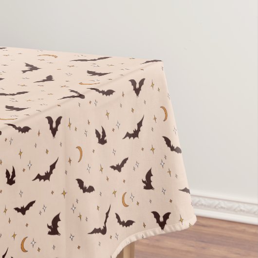 Boho vleermuizen en sterren Halloween patroon Tafelkleed (Voorbeeld)