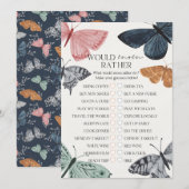 Boho vlinder Baby shower zou mam liever spel Kaart (Voorkant / Achterkant)