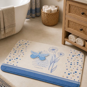 Boho Vlinder & Botanische Badmat