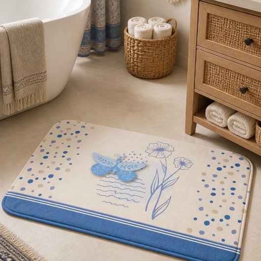 Boho Vlinder & Botanische Badmat
