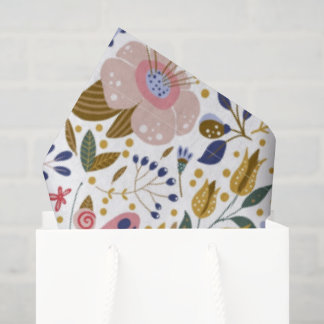 Boho Vlinder Kleurrijk Wildbloem Patroon Tissuepapier