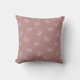 Boho Vlinder Modern Baby Meisje Gedempt Roze Mauve Kussen