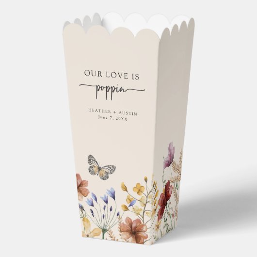 Boho vlinder popcorn bedankdoosjes (Voorkant)
