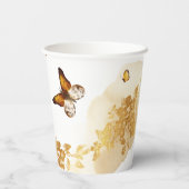 Boho vlinders Baby shower papieren bekers (Achterkant)