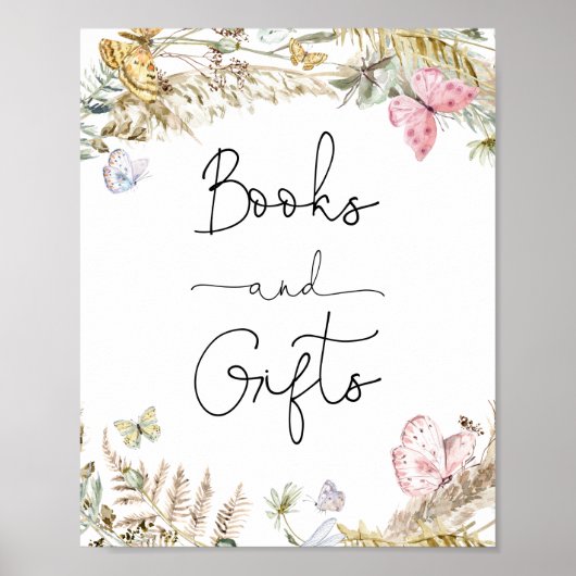 Boho Vlinders Boeken en Cadeaus Poster (Voorkant)