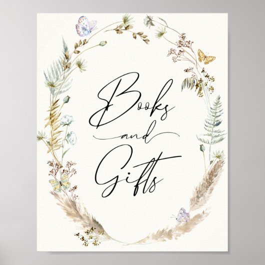 Boho Vlinders Boeken en Cadeaus Poster (Voorkant)