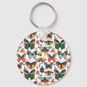 Boho vlinders: naadloos behangpatroon. sleutelhanger