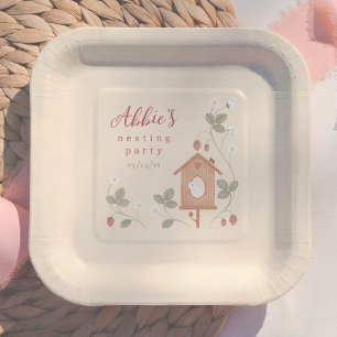 Boho Vogels Bessen Nesting Feest Meisje Baby Showe Papieren Bordje