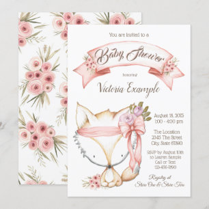 Boho Vos Baby Meisje Shower Uitnodigingen