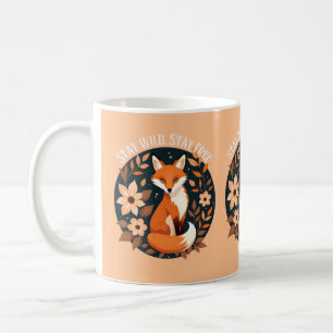 Boho Vos "Blijf Wild, Blijf Vrij" Bosontwerp Koffiemok