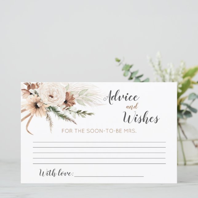 Boho Vrijgezellenfeest Advice Kaart (Staand voorkant)