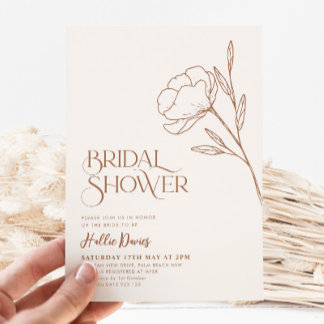 Boho Vrijgezellenfeest Minimal Terracotta Floral Kaart
